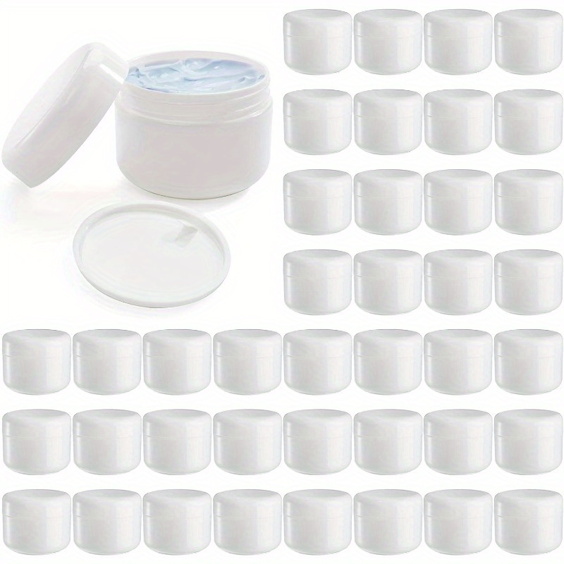 

12/24pcs 50g/50ml (1.7oz) Cosmetic Jars, With Liners And Dome , For Cosmetic Samples, Cream, Lotion, White Pink, Green, Yellow, Clear