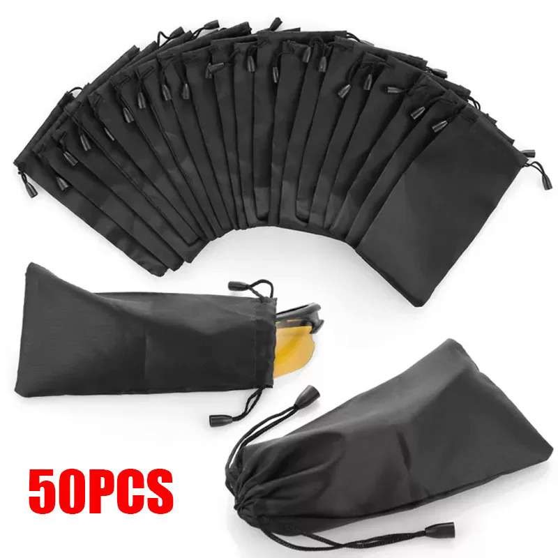 TEMU 50pcs Soft Cloth Fashion Glasses Bag Microfiber Dust Storage Bag Eyeglasses Carrying Bag Portable Glasses Case Container
