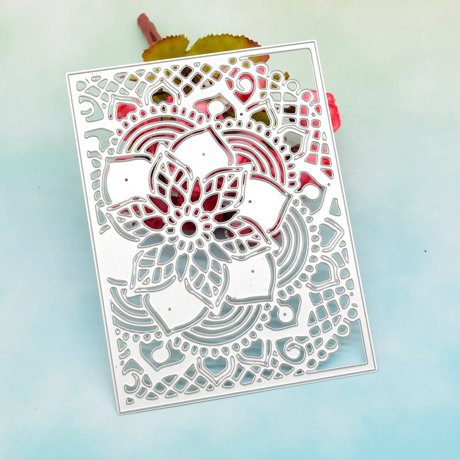 

1pc Hollow Flowers Background Frame Metal Cutting Dies For Diy Scrapbooking Album Card Making Paper Crafts