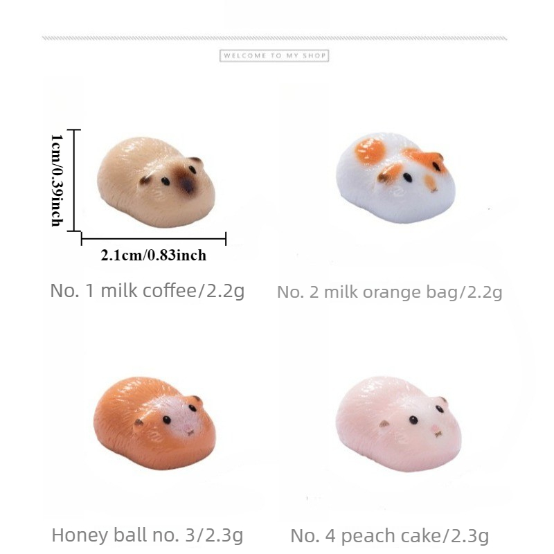TEMU 12pcs Guinea Pig Figurine - Cute Miniature, Diy Resin Crafts With Sitting/lying/standing Poses For Micro Landscapes, Desktop & Suitable For