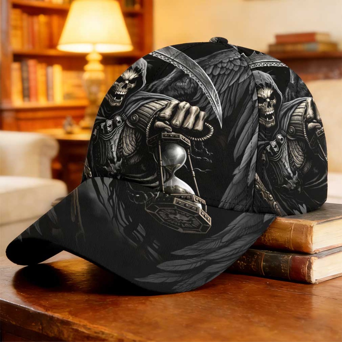1 kos Kapa z motivom Dark Wing Reaper, idealna za darilo za očetovski dan. Polni potisk, poliestrska kapa s ščitnikom, idealna za rolkanje,