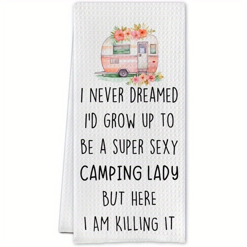 

1pc Polyester Towel, Camper Tea Towel, 18x26 , , Decorative Towel For Camping &