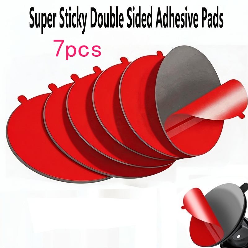 Image of 7pcs Super Strong Adhesive Double-sided Tape Pads, High-temperature Resistant Residue- Tape, Suitable For Securing Dash Cam Mounts, Crafts, Automotive Supplies, Household Items, And Office Supplies