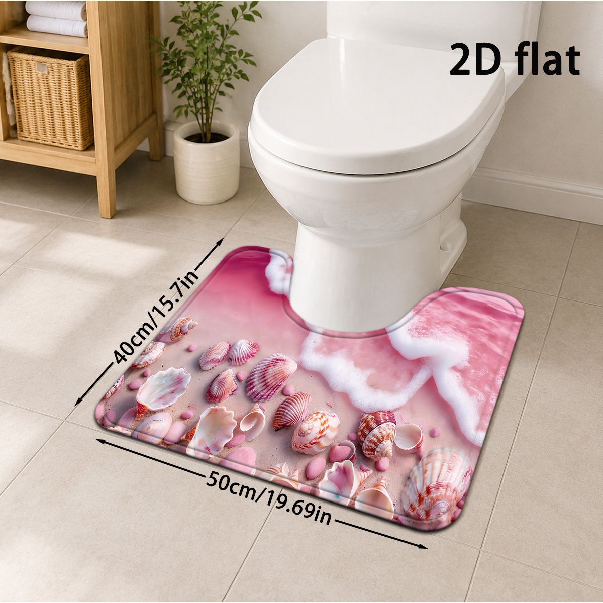 TEMU 2d Flat, 2d Flat, [2d Flat] 1pc Bathroom Mat Mat U-shaped Toilet Mat Soft Thick Absorbent Mat Suitable For Home Decor Shower Room Bathroom