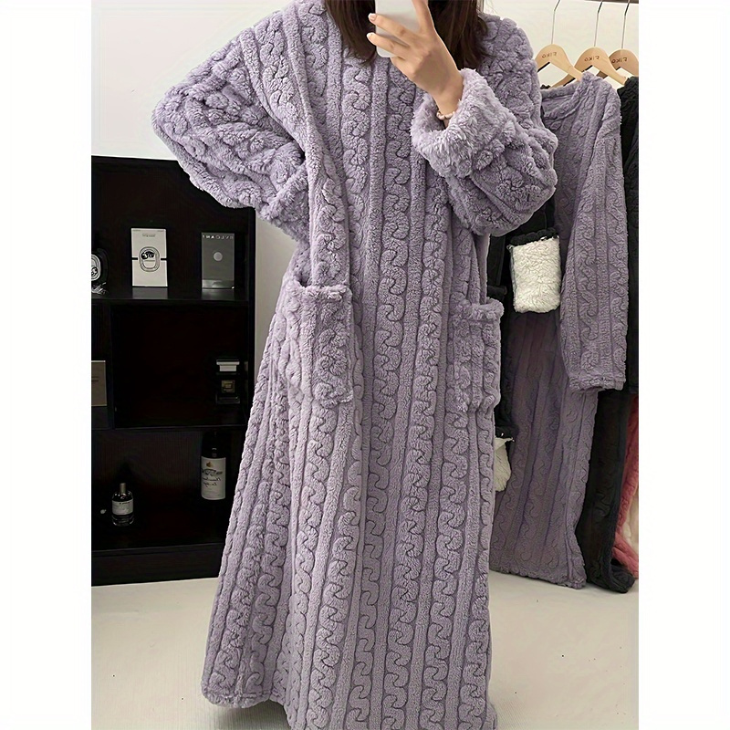 

Long Sleeve - Women's Loungewear & Dresses For Fall/ - , Textured, Round ,