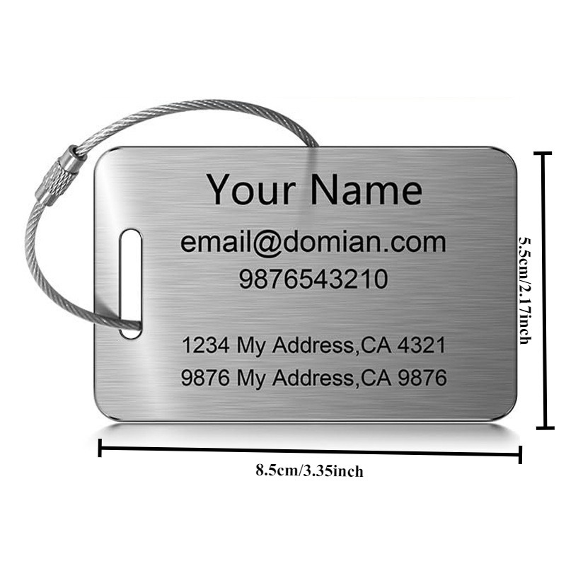 Custom Acrylic Luggage Tag with Wire Rope Hook