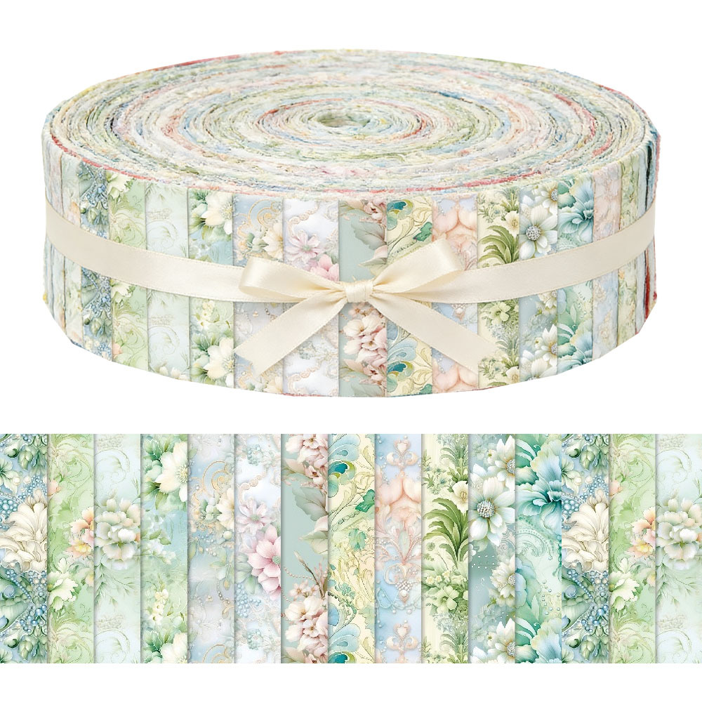 TEMU 40pcs (6.5 * 50cm/2.55 * 19.7inch) Floral Stitching Fabric Printed Fabric, Fabric For Handmade Projects - Used For , Cutting, Handmade , Gift