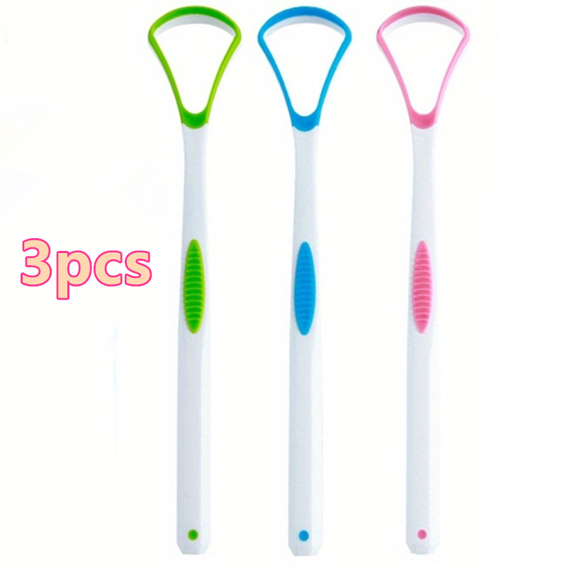 3pcs Soft Tongue Scrapers For Adults - Odorless, Personal Care Oral Hygiene Tools