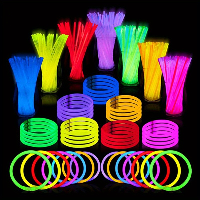   glow sticks festival decorations glow in the dark 8 glowsticks party favors with bracelets and necklaces luminous holiday decorations weddings music festivals halloween christmas party decoration festive atmosphere props