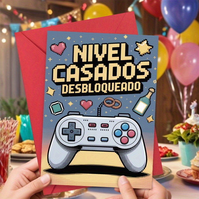 TEMU 1 tarjeta de felicitación y sobre, tarjeta de boda española humorística, felicitaciones por el matrimonio, un regalo romántico para recién ,