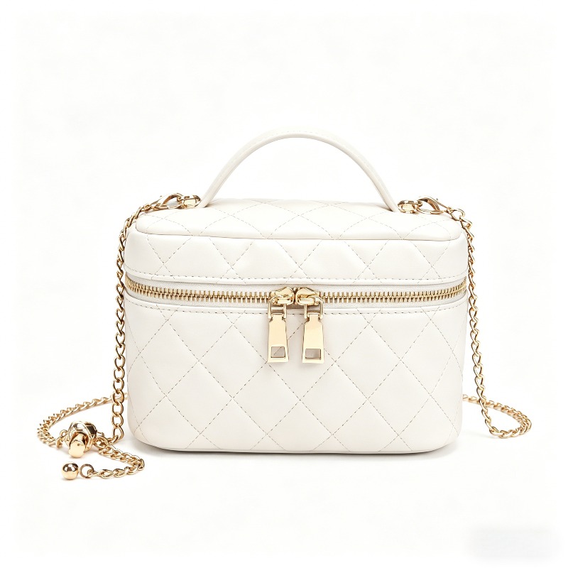 TEMU Temperament Diamond Checkered Zip-up Small Bag, Exquisite Handbag, Daily Outing Versatile Crossbody Small Bag