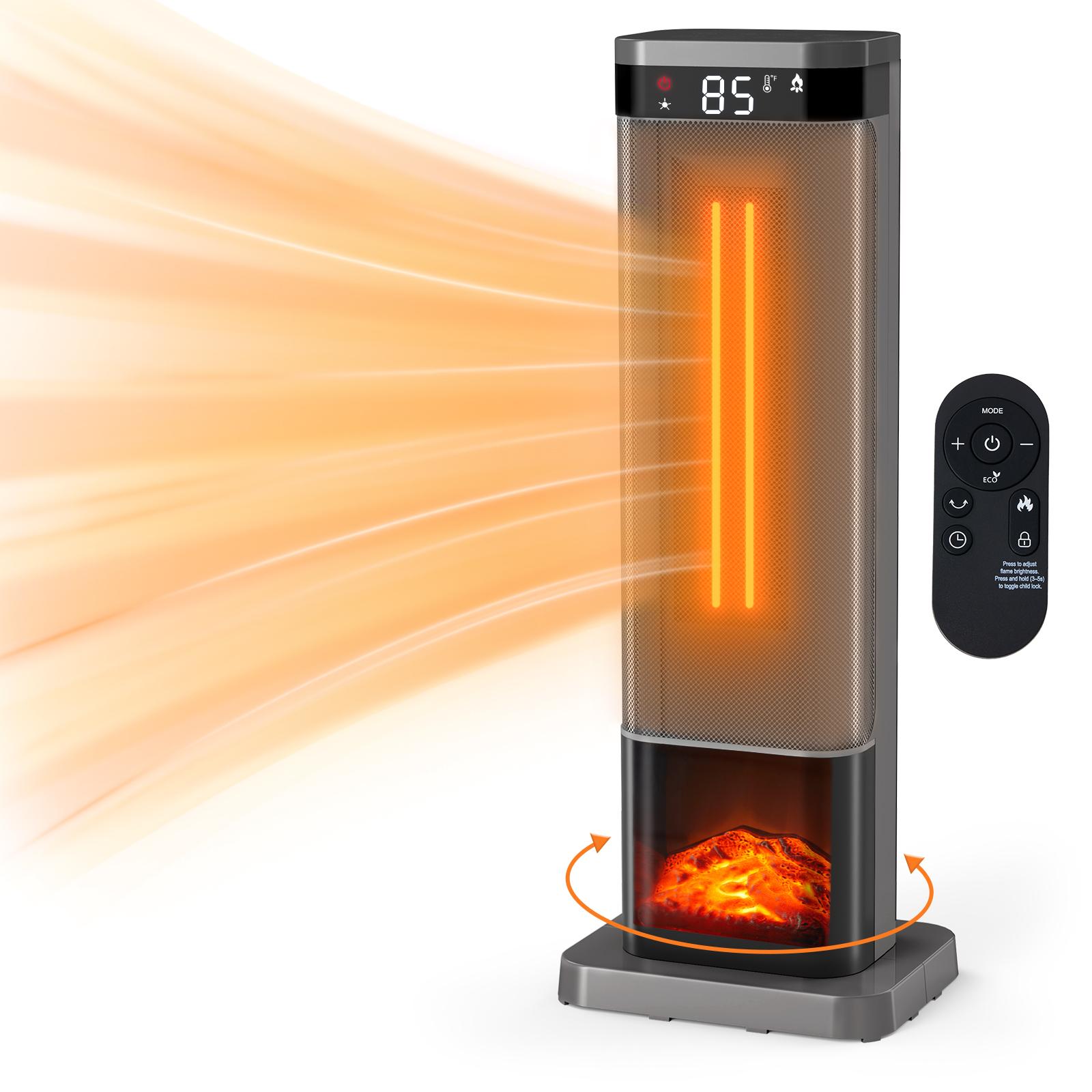 TEMU Round/ Heaters For Indoor Use, Portable Heater With 3/7 Light Colors, Adjustable Thermostat With Remote, Tip-over Protection Up To 95/, 60/70°
