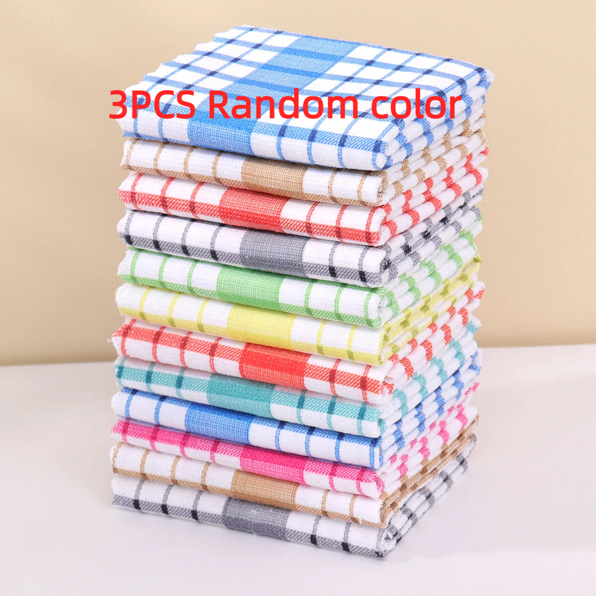 3pcs Random Color Dish Towels, Cleaning Cloths, Kitchen Towels, Absorbent, Dopamine Color Scheme, 3d Embossed Printing Technology, Durable And Wear-resistant, Suitable Kitchens, Tea Rooms, And