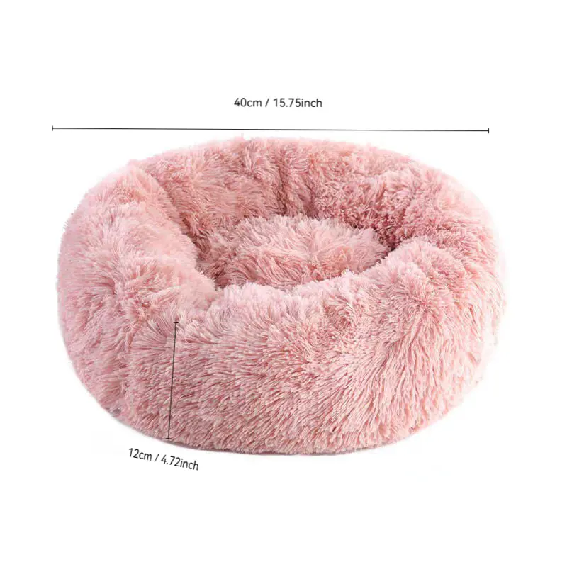 1pc winter warm bed fleece round pet mattress with plush polyester fill washable cozy bed for small medium pets soothing for durable easy pet beds for cats cat warming bed dog crate bed mat cat bed soft cushion large cat bed Product details 10