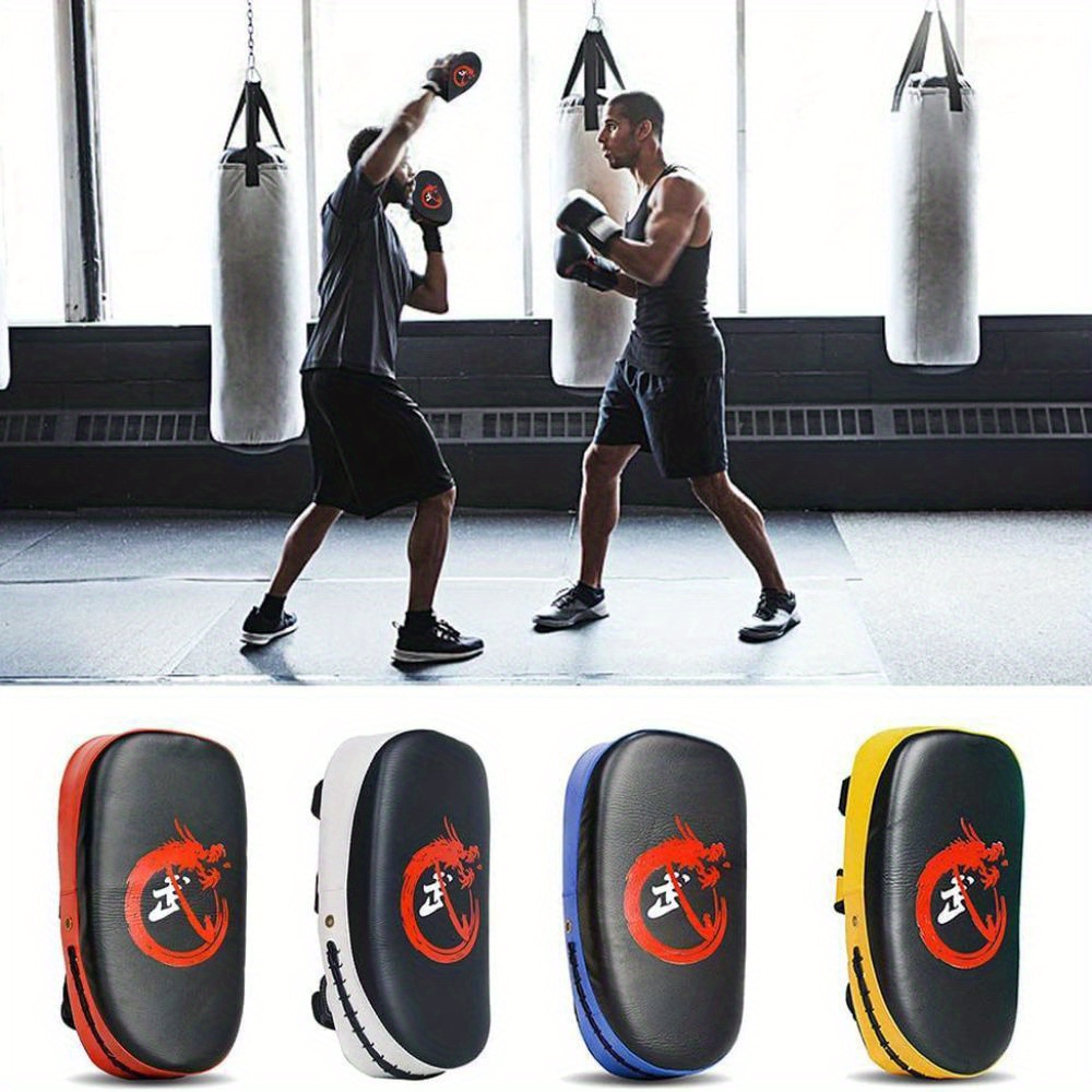1pc curved boxing   high quality durable pu leather boxing pad hand   kicking pad bag for muay thai taekwondo mma martial arts training