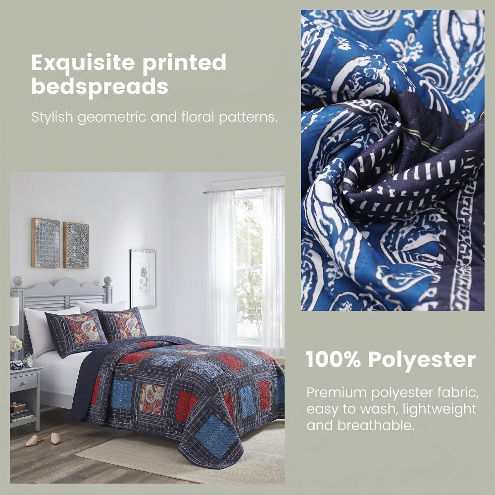 1/3pcs queen size lightweight quilted comforter - 100% polyester bedspread, machine washable, green and sage green (90 x 98 inches), double-sided lightweight and breathable bedding. suitable for bedrooms, guest rooms, and room decor Product details 3
