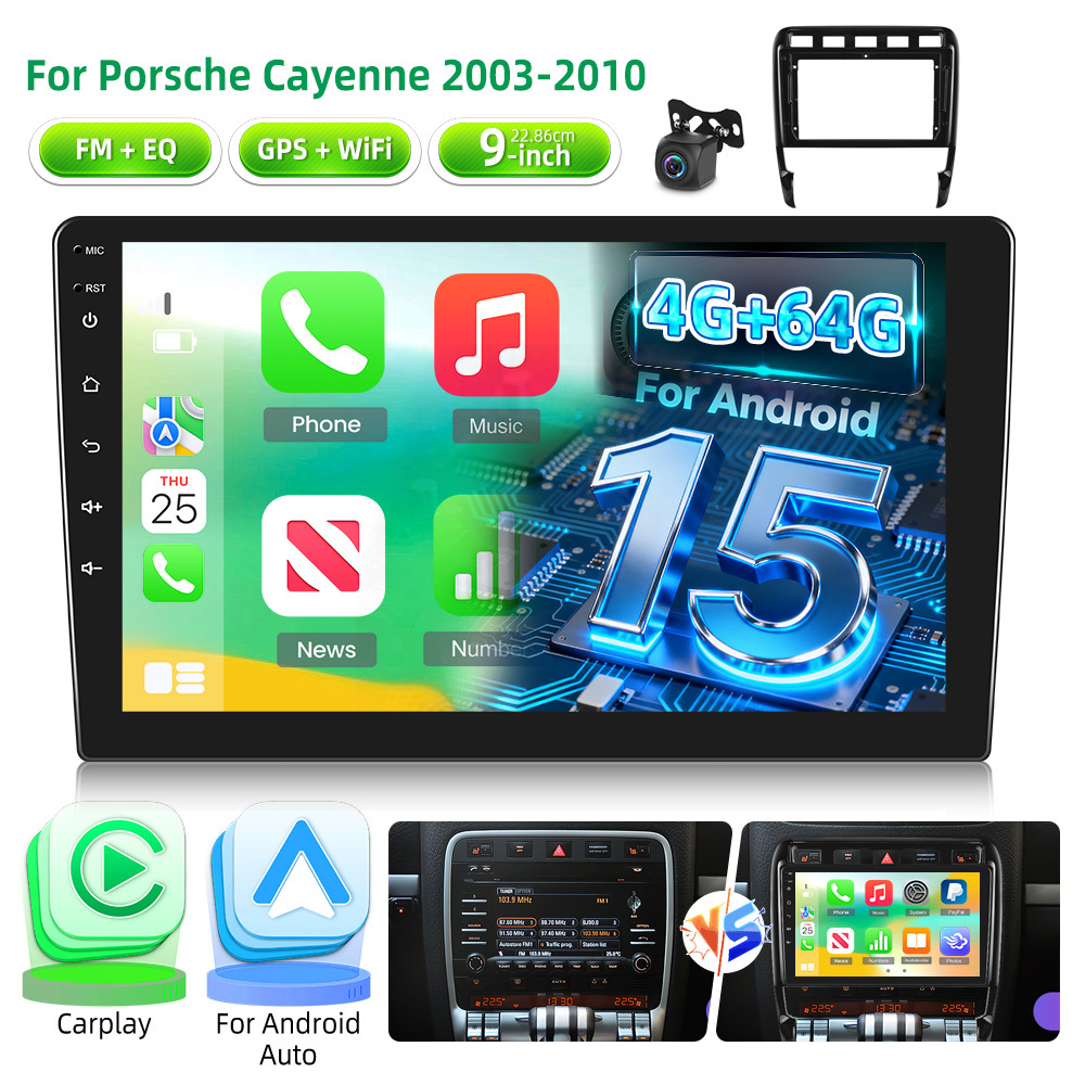9-inch 15 Car Stereo With 4gb For And 64gb Storage For Models From 2003 To 2010, Featuring , Touchscreen, , , Wireless, Equalizer, Wifi, Rds, Fm, Steering Wheel Control, Without Battery