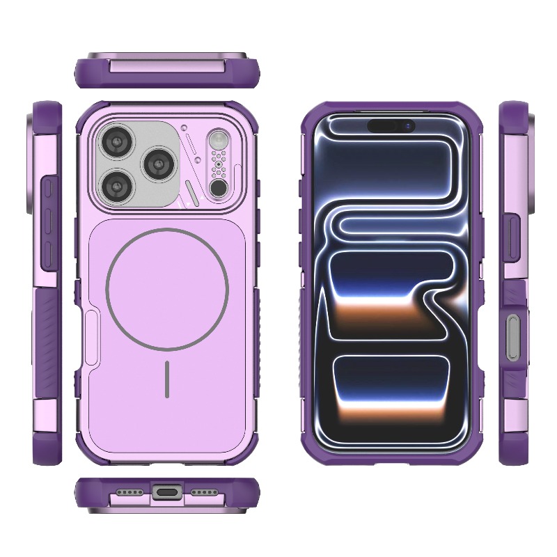 TEMU Phone Case: Shockproof Magnetic Phone Case Suitable For Iphone 13/14/15/16/17 Pro Max, Dual-layer Hard And Armor, Anti-slip Sturdy Protective