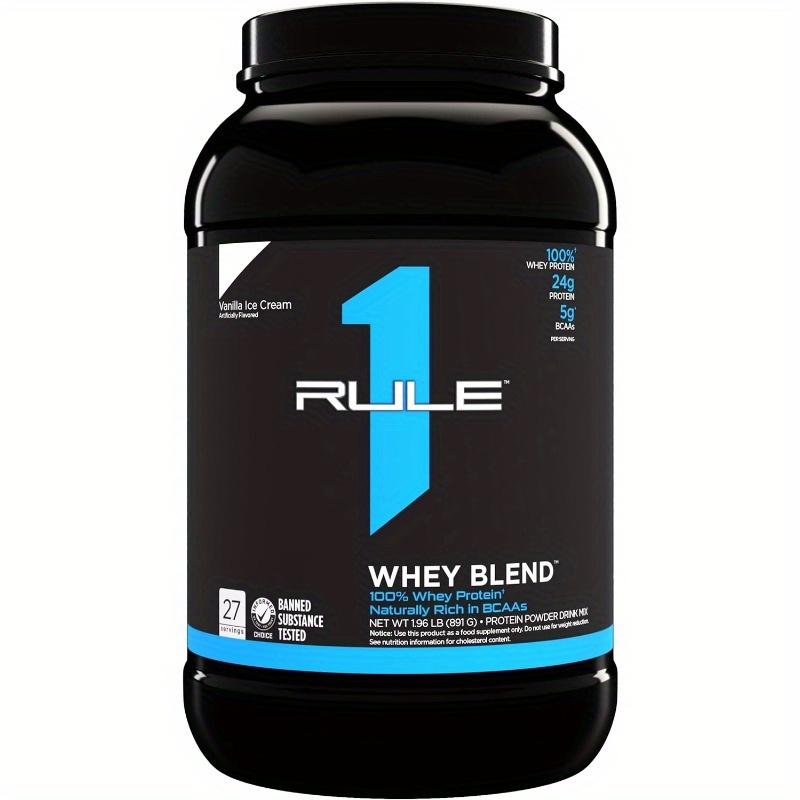 Rule1 R1 Whey Blend Powder 896 g, Vanilla Ice Cream (27 Servings)