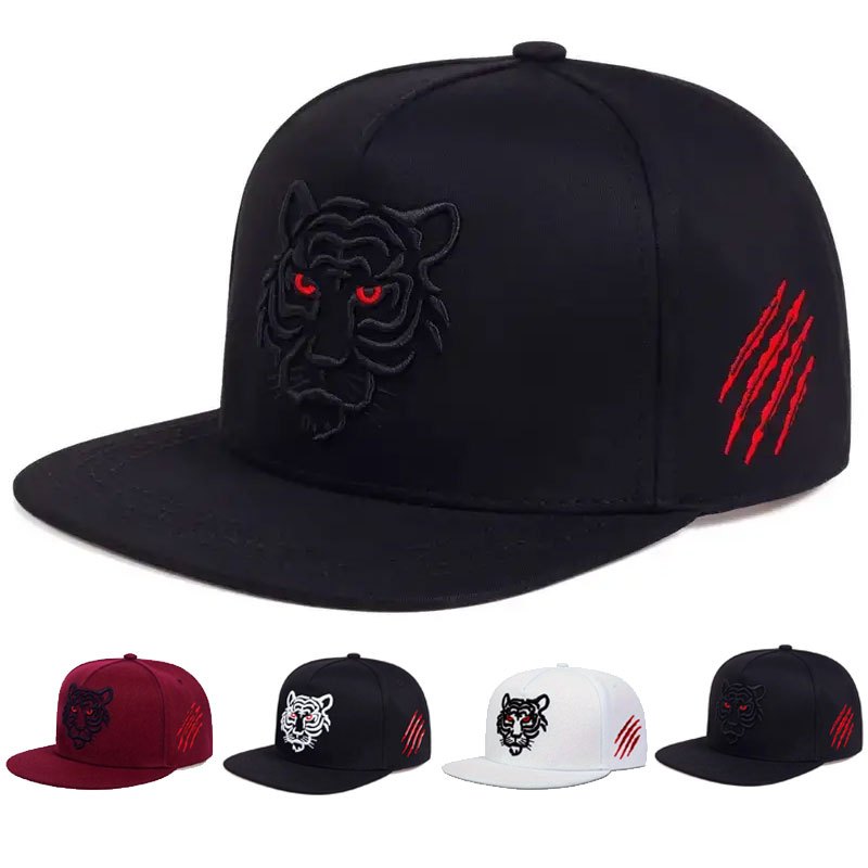 

2pcs Tiger Embroidered Baseball Caps In Solid Colors - Lightweight, Adjustable Hip Hop Snapback Hats With 3d For - Casual Polyester Sun Protection