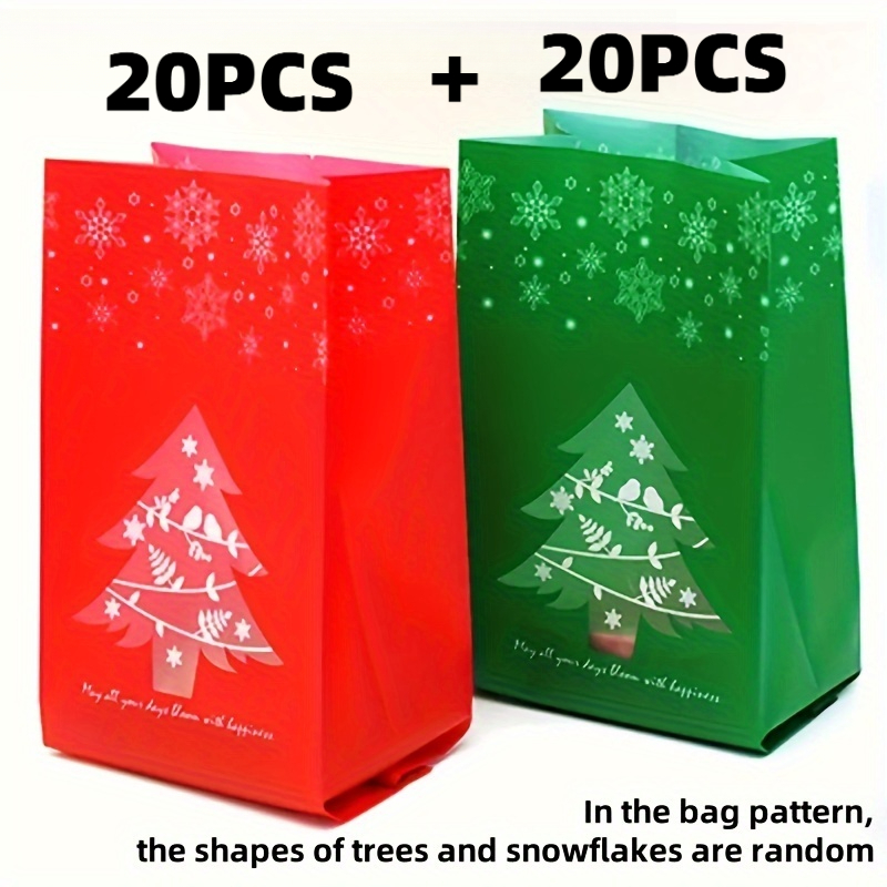 TEMU 40pcs Christmas Gift Bags, 20 Red + 20 Green For Christmas Decorations And Party Supplies, Merry Christmas Gift Bags - Red/green Cute Christmas