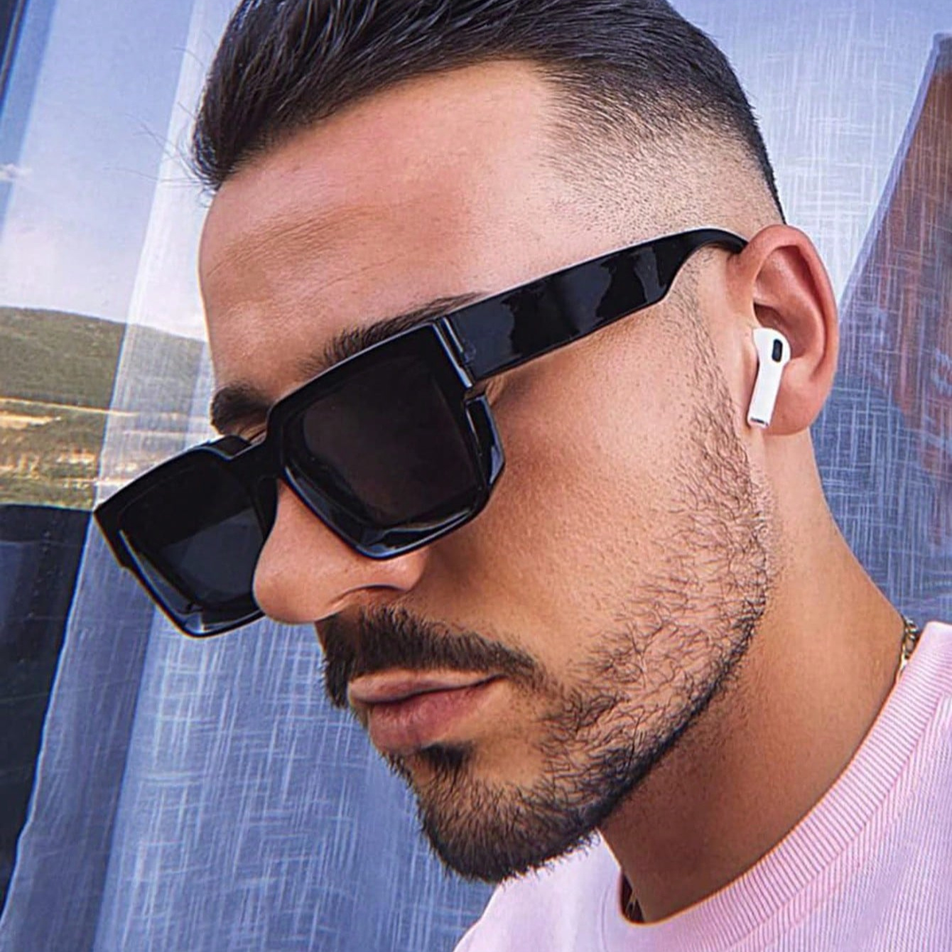 pair mens fashion glasses black tinted Temu Chile