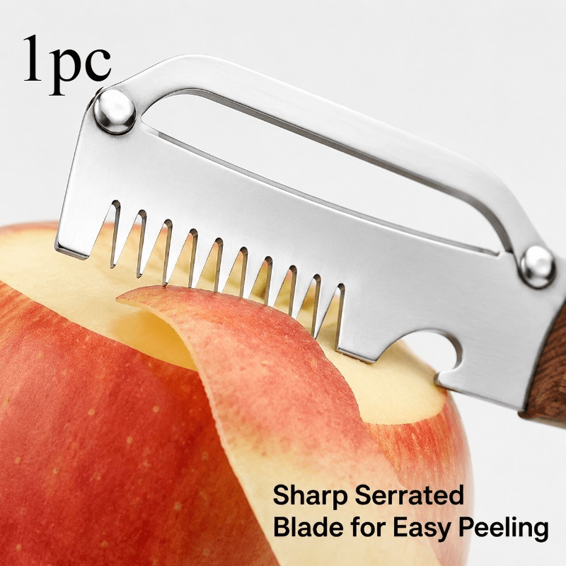 TEMU Heavy-duty Stainless Steel Peeler And Slicer With Straight . Suitable For Peeling Sugar Cane, Fruits, And Vegetables. A Multifunctional And
