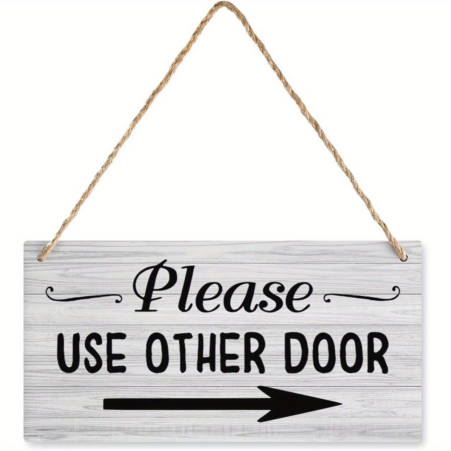 TEMU 2d Flat 3.93x7.87 Inch Door Sign Please Use Other Door With Arrow Wood Sign Hanging Vintage Home Decor Wooden Farmhouse Wall Decor For Living