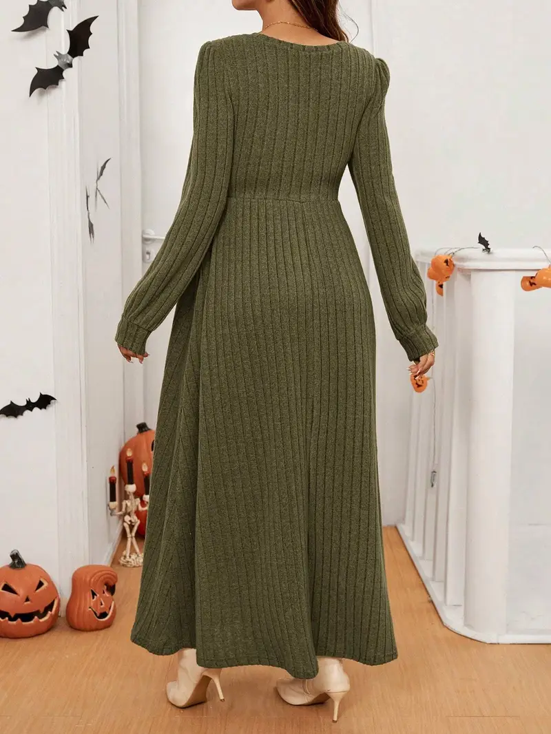 olive green long sleeve maternity dress Eliza Dress - Mid-length Chic Maternity