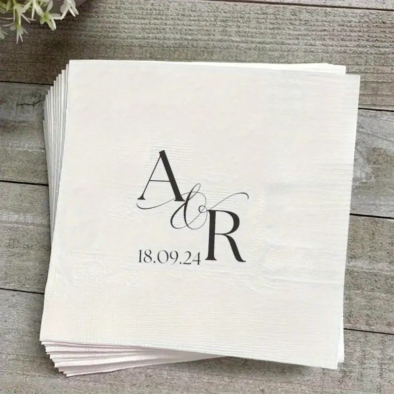 TEMU Tailored Wedding Reception Napkins, Gratitude Napkins, Logo Napkins, Your Design/image, Perfect For Wedding Decor, Innovative Napkin Decoration