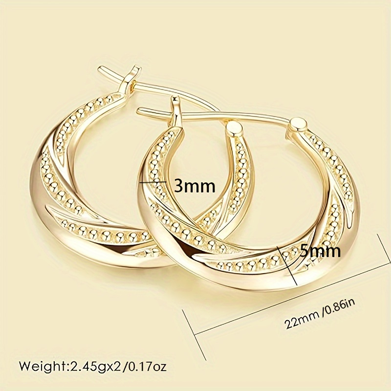 1pc bead spiral earrings 18k golden plated earrings 925   for women gift Product details 0