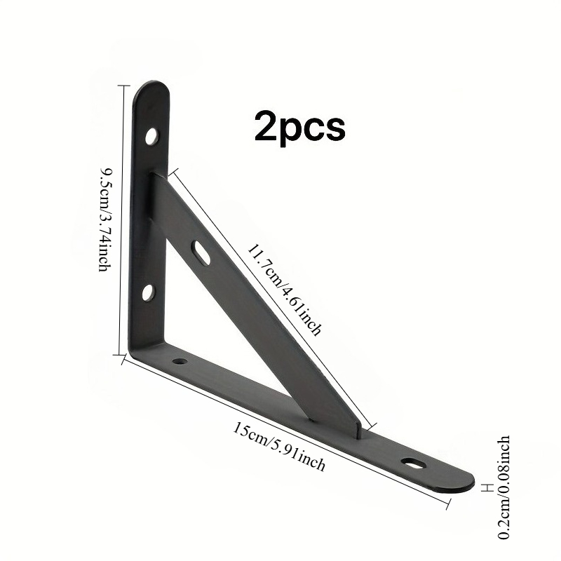 TEMU 2pcs Set Of Wall-mounted Black Tripod Stands, Does Not Include A Tablet, Only The Support Frame. Designed As A Single-tier Or Multi-tier Shelf.