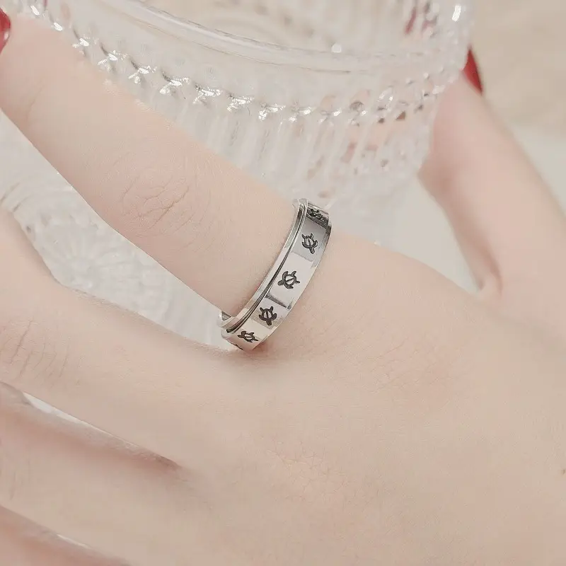 mens cross design rotating ring minimalist everyday formal jewelry christmas thanksgiving gift for him year round wearable ring for wedding birthday anniversary affordable luxury accessories versatile accessory unique electroplated wedding band stylish accessory durable jewelry fashion jewelry jewelry lovers Product details 3