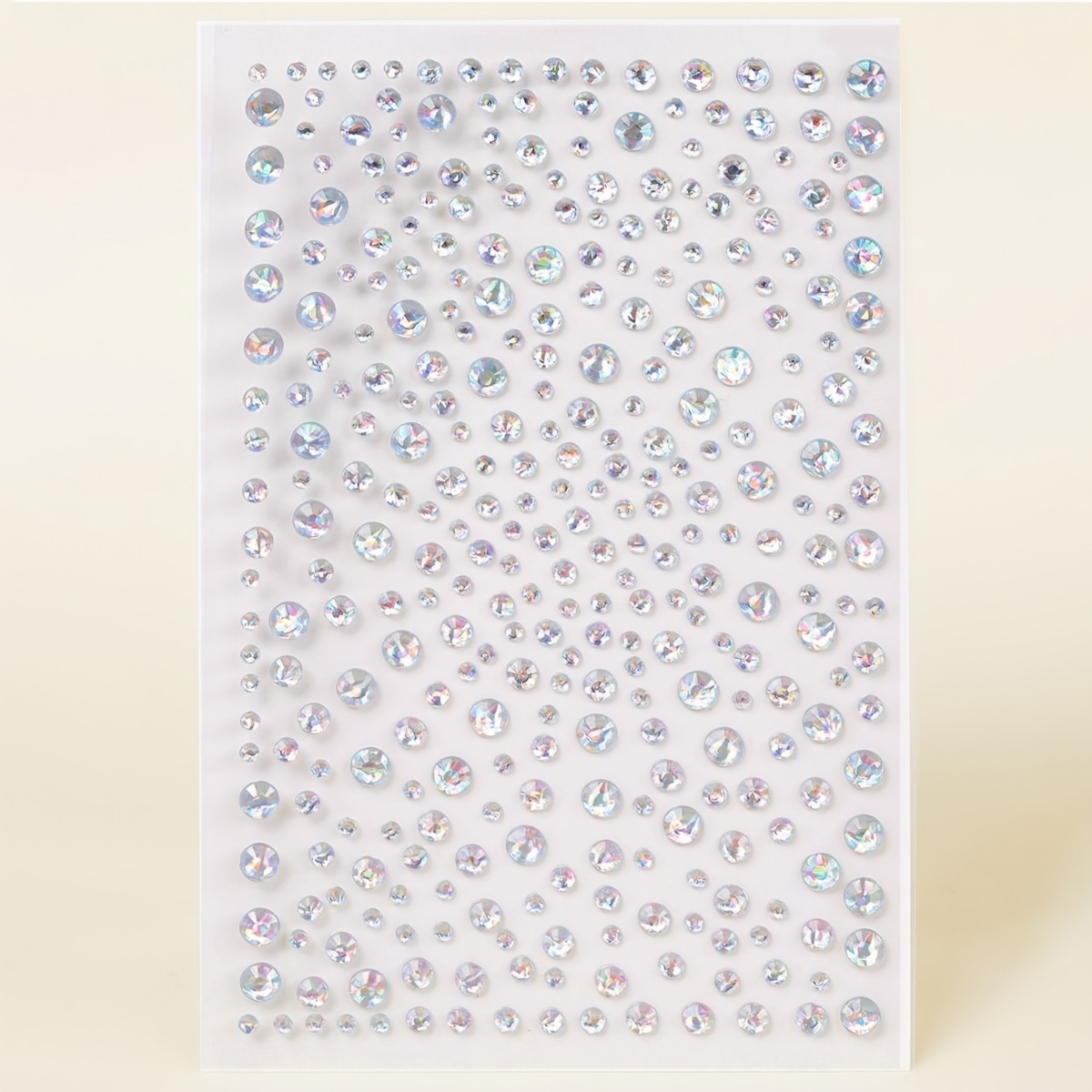 TEMU 320 piezas de pegatinas de pedrería 3D multifuncionales plateadas, aptas para mujeres, piezas grandes multipartículas, pegatinas de maquillaje