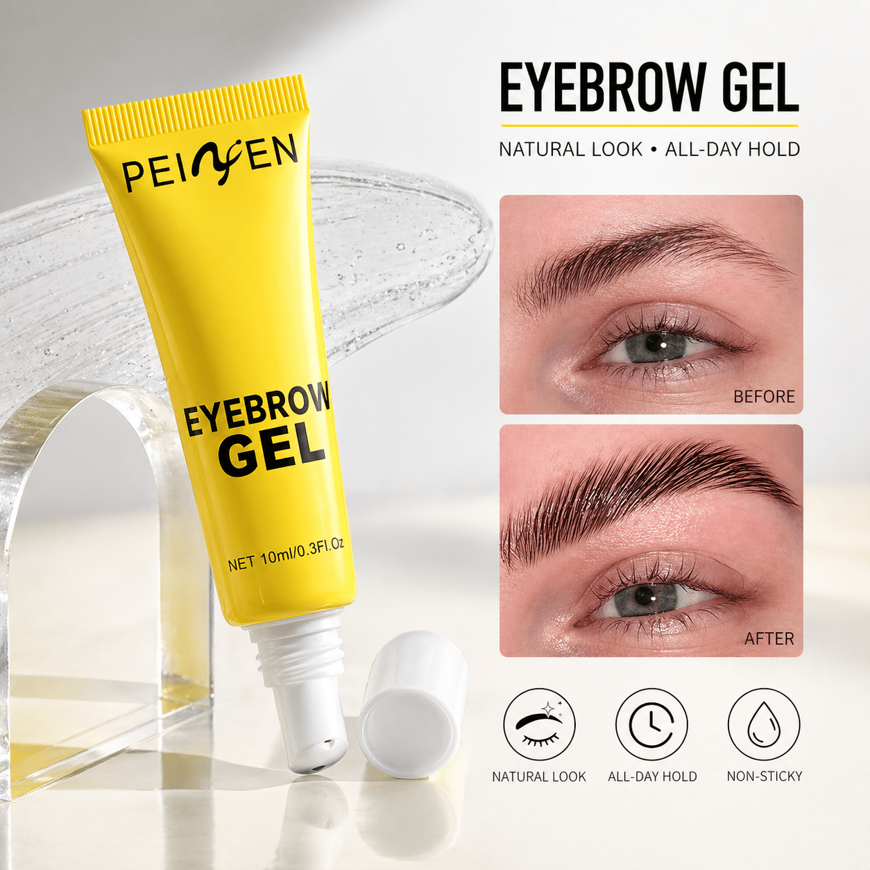 styling eyebrow gel. eyebrow styling cream with brush. waterproof and sweatproof.   shaped for   Product details 3