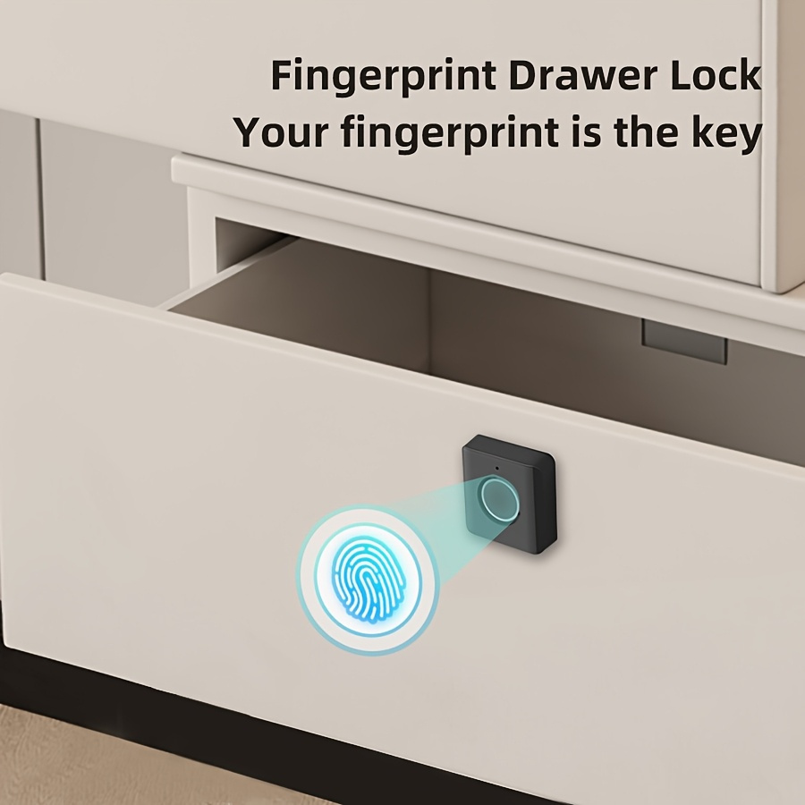 Smart Fingerprint Drawer Lock, Keyless Entry for Cabinets