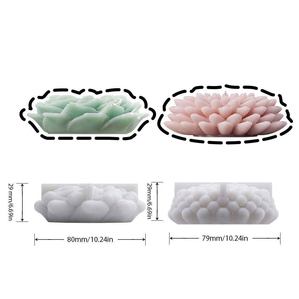 Image of 2pcs 3d Flower Candle Molds, Silicone Molds For Candles, Resin, Plaster, Home Decor