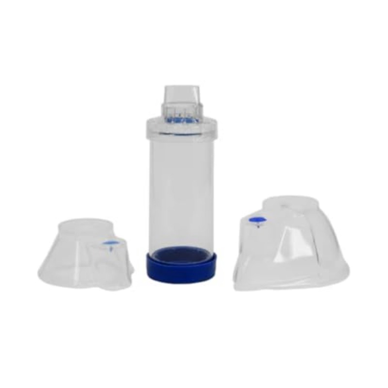 MedeScan 2-in-1 Anti-Static Inhaler Spacer Chamber with Soft Silicone Masks - MDI Compatible Medication Device for /COPD, (s &), Portable Respiratory Medication Delivery System