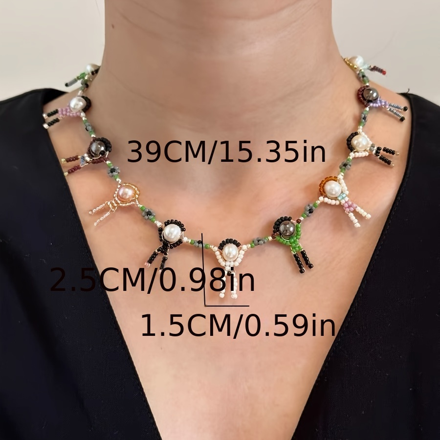 Boho Style Beaded Necklace with Freshwater Pearls