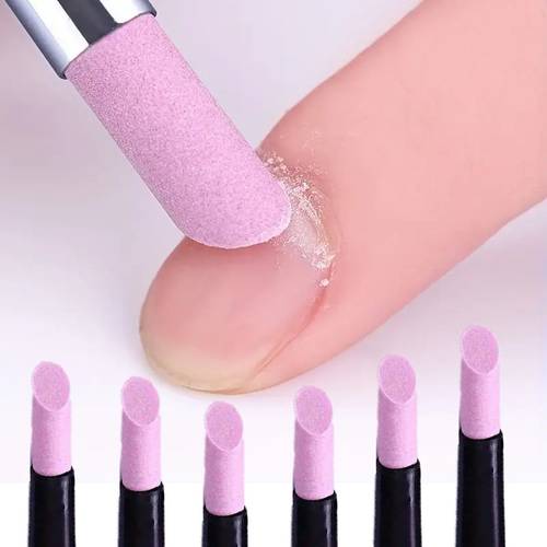 6pcs quartz push nail pen manicure tool for and pink tip ergonomic handle for hand and care