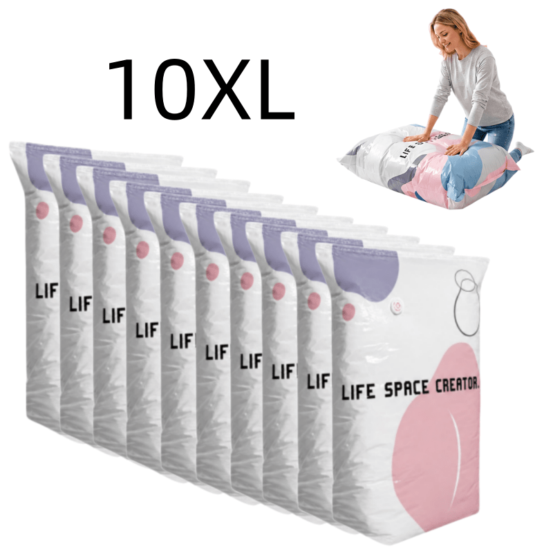 TEMU 10 sacs de compression sous vide ultra-résistants, pompe à air , avec système de par compression, réutilisables, adaptés aux vêtements,