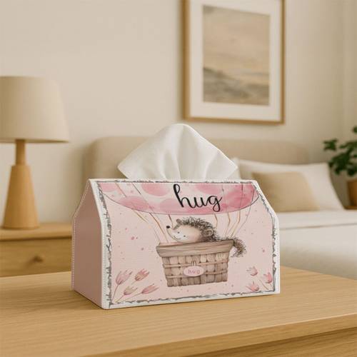 1pc adorable cartoon hedgehog in a hot air tissue box cover storage box with a hinged lid for festive home decoration suitable for kitchen and living room sturdy easy to clean