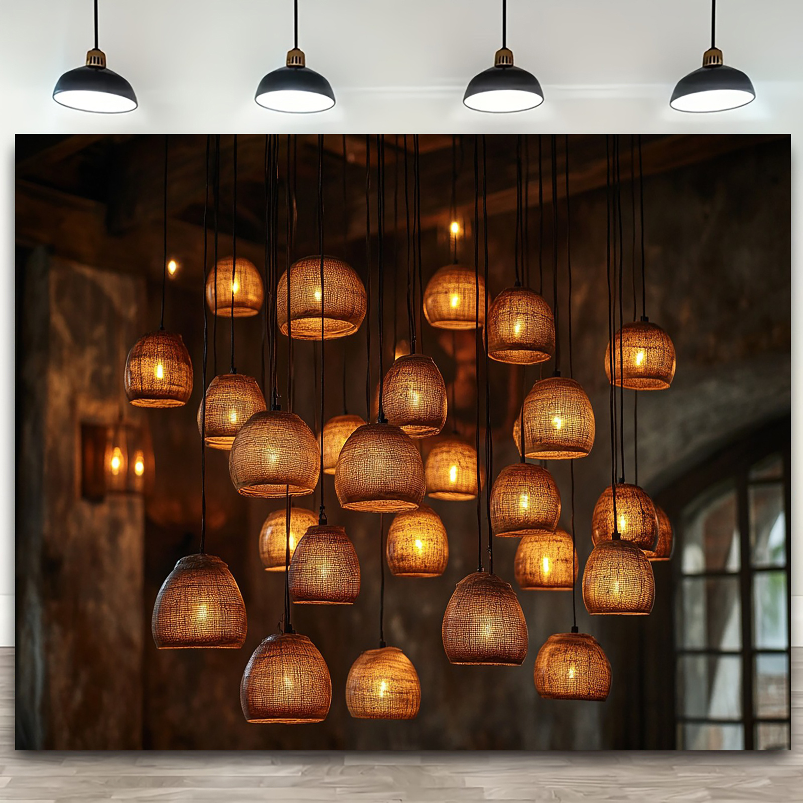 1pc coconut shell hanging lanterns warm flickering light rustic party home decor durable polyester fabric versatile for indoor outdoor use   a cozy ambiance for birthdays events and seasonal celebrations event decoration tropical aesthetic natural texture 0