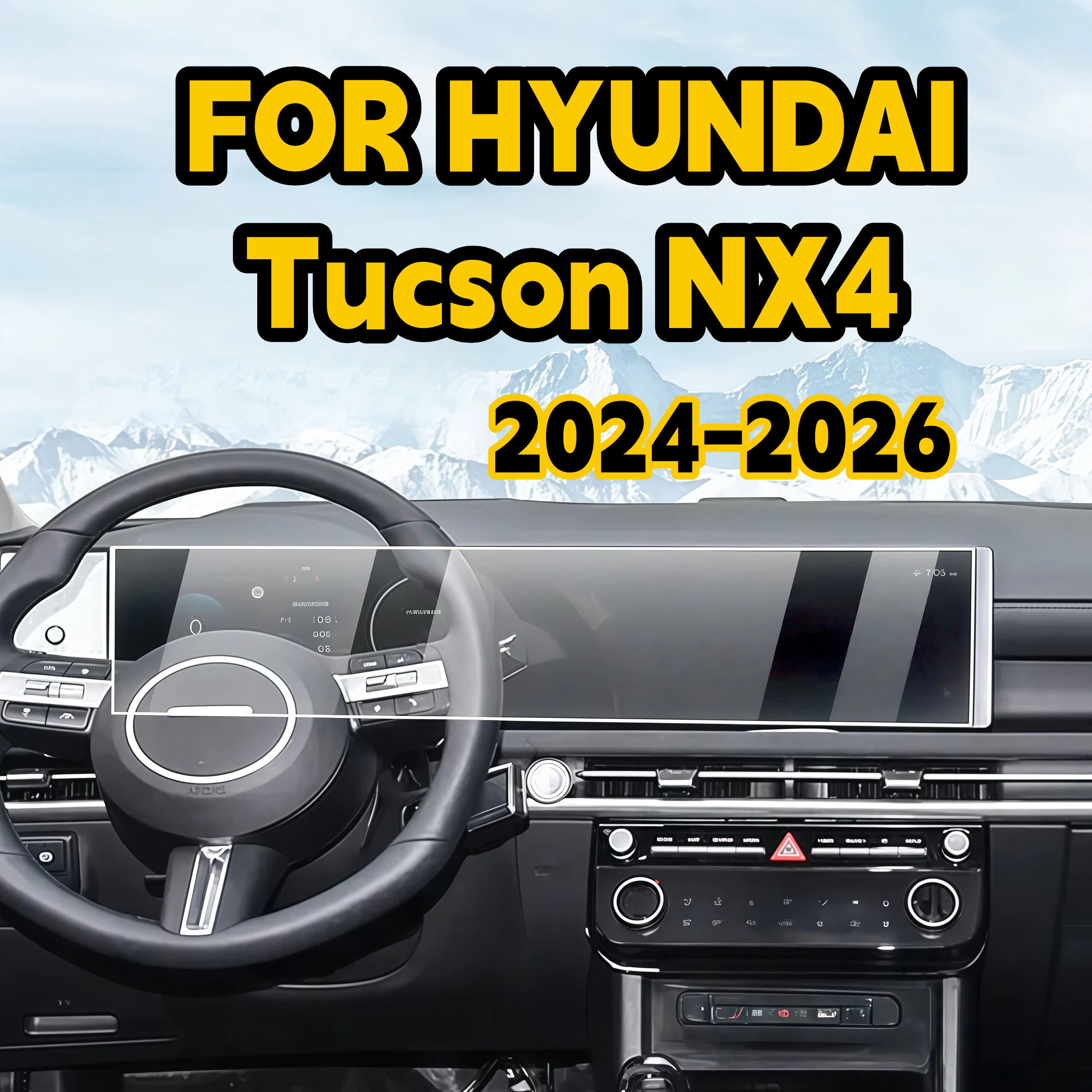 TEMU 1pc For Tucson Nx4 2024 2025 2026 - Navigation & Instrument -one Screen Protector (left Driver), Flexible Film , Anti-scratch, Bubble-free |