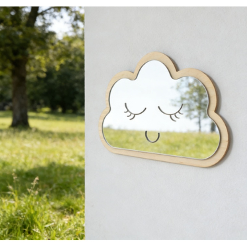 Decorative Acrylic Mirror Wall Mirror for Kids Room, Cloud Design