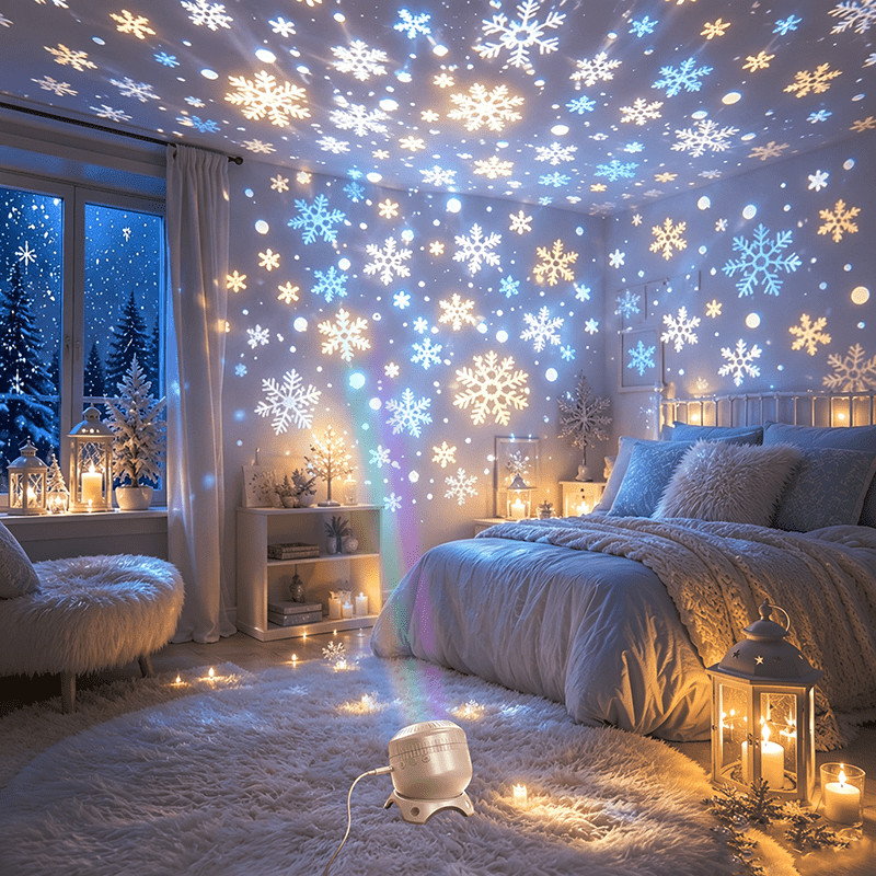 TEMU Lampe de projection AOYR 8-en-1 avec faisceau de projection, convient , les décorations de fête de Noël et d'Halloween, projecteur de couleurs