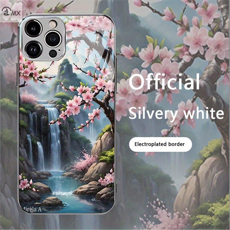 TEMU The Design Of Landscape Pattern Under The Cherry Tree Is Suitable For Iphone 16, 16 Plus, 16 Pro, 16 Pro Max, Iphone 15, 15 Plus, 15 Pro, 15 Pro