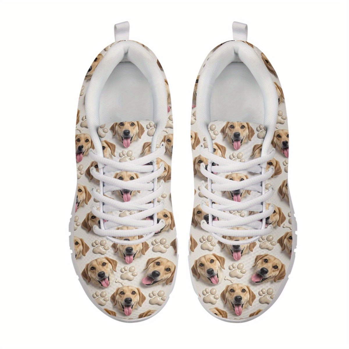 Dog And Dog Paw Print Pattern 2D Printed Custom Sneakers -... product image 8