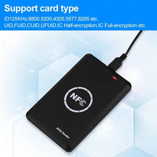 photo de l'article duplicateur de photocopie rfid 125khz fob lecteur/ de carte nfc 13.56mhz programmeur chiffré usb uid cartes t5577 em4305 étiquettes