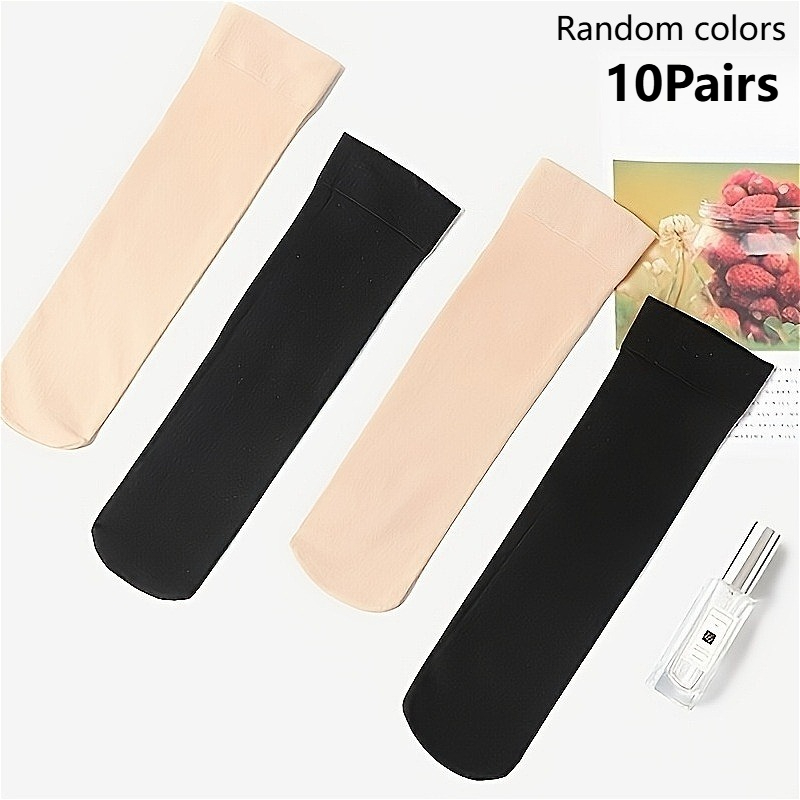 TEMU 10 Pairs Random Colors, Ultra-loose Stockings Non-binding Cuffs, Thick Warm And Breathable Soft | Designed For And Cold-tolerant Individuals,